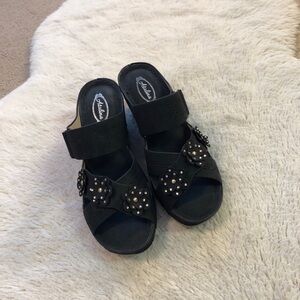 Atalina Black Studded Sandals